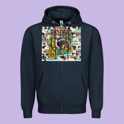 Rodeo Girl Zipper Hoodie Designed By Tumblerdesignbyshophia