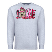 Heather Grey valentines day love horse Premium Sweatshirt - OliviaCreatesArt