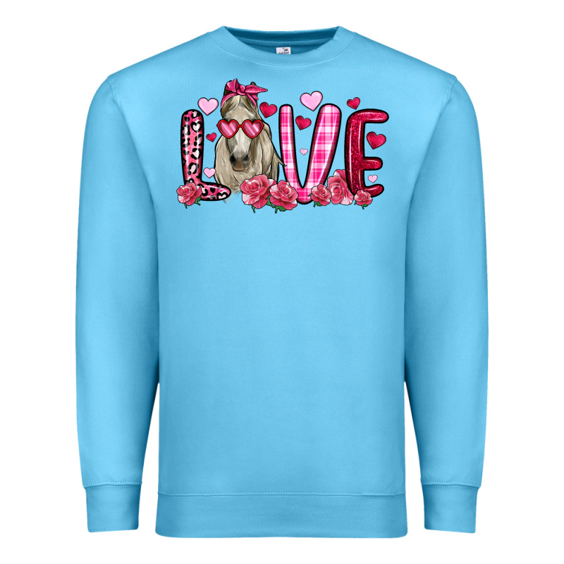 Valentines Day Love Horse Premium Sweatshirt by OliviaCreatesArt | Teevron