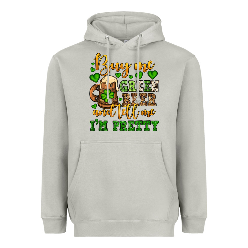 Buy Me Green Beer And Tell Me I'm Pretty Heavyweight Hoodie by OliviaCreatesArt | Teevron