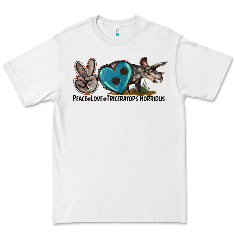 Peace Love Triceratops Horridus Premium Tee by LillyAllenDesigns | Teevron