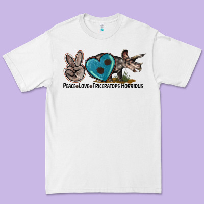 Peace Love Triceratops Horridus Premium Tee Designed By Lillyallendesigns