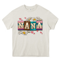 Cream daisy nana Heavy Core Tee - AdoDesignShop