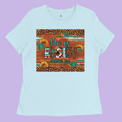 He Is Risen Gemstone Sunflower Leopard Ladies Tee Designed By Artiststas