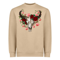 Mushroom valentines bull skull Heavyweight Sweatshirt - RanaPortraitStore