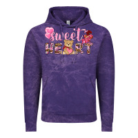 Cloud Purple sweetheart with bear Vintage Hoodie - NancyCooperArtShop