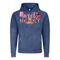 Vintage Denim sweetheart with bear Vintage Hoodie - NancyCooperArtShop