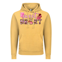 Vintage Mustard sweetheart with bear Vintage Hoodie - NancyCooperArtShop