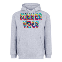 Heather Grey summer vibes tie dye doodle Heavyweight Hoodie - CowCowDesign