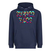 Navy summer vibes tie dye doodle Heavyweight Hoodie - CowCowDesign