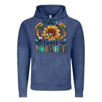 Vintage Denim with god all things are possible malias Vintage Hoodie - MaliasSmallBusiness