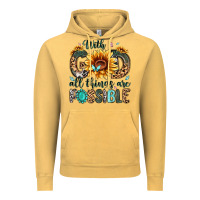 Vintage Mustard with god all things are possible malias Vintage Hoodie - MaliasSmallBusiness