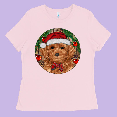 Christmas Toy Poodle Ladies Tee Designed By Ranaportraitstore