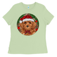 Matcha Christmas Toy Poodle Ladies Tee - RanaPortraitStore