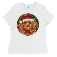 White Christmas Toy Poodle Ladies Tee - RanaPortraitStore