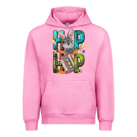 Fuchsia Pink Western hip hop Bunny Easter Day Urban Hoodie - LillyAllenDesigns