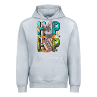 Heather Grey Western hip hop Bunny Easter Day Urban Hoodie - LillyAllenDesigns