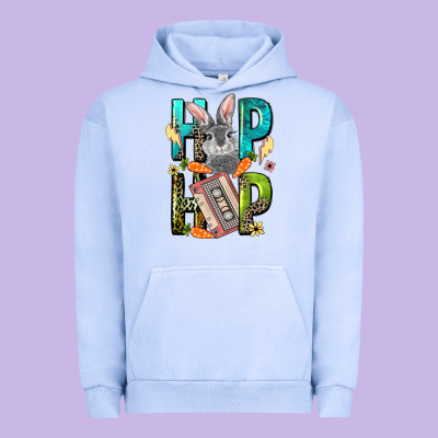Western Hip Hop Bunny Easter Day Urban Hoodie Designed By Lillyallendesigns