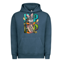 Pigment Midnight Navy Western hip hop Bunny Easter Day Urban Hoodie - LillyAllenDesigns