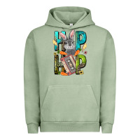 Pigment Oil Green Western hip hop Bunny Easter Day Urban Hoodie - LillyAllenDesigns