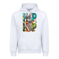 White Western hip hop Bunny Easter Day Urban Hoodie - LillyAllenDesigns