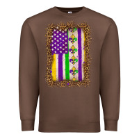 Chestnut mardi gras usa flag leopard Premium Sweatshirt - OliviaCreatesArt