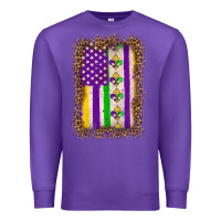 Purple mardi gras usa flag leopard Premium Sweatshirt - OliviaCreatesArt