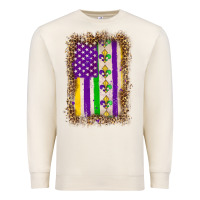 Sandshell mardi gras usa flag leopard Premium Sweatshirt - OliviaCreatesArt