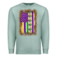Seafoam mardi gras usa flag leopard Premium Sweatshirt - OliviaCreatesArt