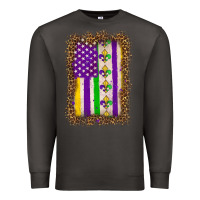 Smoke mardi gras usa flag leopard Premium Sweatshirt - OliviaCreatesArt