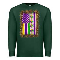 Sports Green mardi gras usa flag leopard Premium Sweatshirt - OliviaCreatesArt