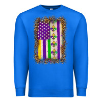 True Royal mardi gras usa flag leopard Premium Sweatshirt - OliviaCreatesArt