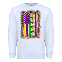 White mardi gras usa flag leopard Premium Sweatshirt - OliviaCreatesArt