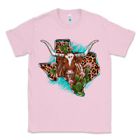 Bubblegum Pink texas longhorn texas map Classic Tee - JahusDesignShop