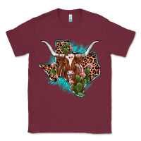 Burgundy texas longhorn texas map Classic Tee - JahusDesignShop