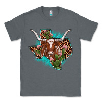 Charcoal Heather texas longhorn texas map Classic Tee - JahusDesignShop