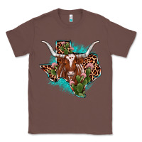 Chestnut texas longhorn texas map Classic Tee - JahusDesignShop