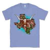 Colony Blue texas longhorn texas map Classic Tee - JahusDesignShop