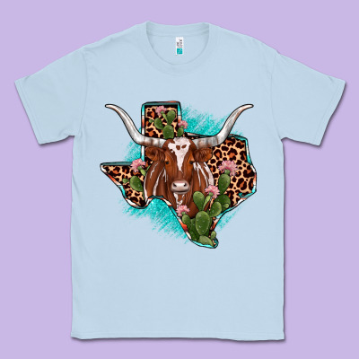 Texas Longhorn Texas Map Classic Tee Designed By Jahusdesignshop