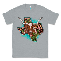 Heather Grey texas longhorn texas map Classic Tee - JahusDesignShop