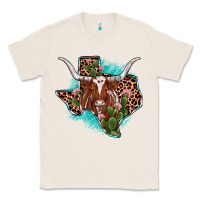 Natural texas longhorn texas map Classic Tee - JahusDesignShop