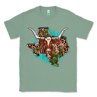 Sage texas longhorn texas map Classic Tee - JahusDesignShop