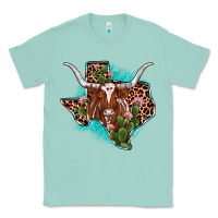 Seafoam texas longhorn texas map Classic Tee - JahusDesignShop