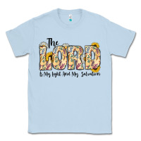 Dusty Blue the lord is my light and my salvation Classic Tee - CowhideDigitalArt