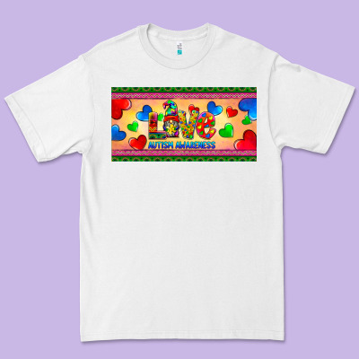 Love Autism Awareness License Plate Template Premium Tee Designed By Barkaloodesign