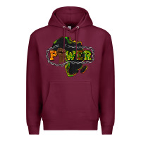 Burgundy Power Black History Premium Hoodie - HowdyJamesFarm