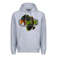 Heather Grey Power Black History Premium Hoodie - HowdyJamesFarm