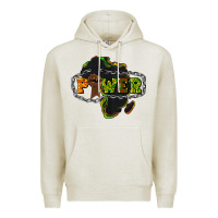 Oatmeal Heather Power Black History Premium Hoodie - HowdyJamesFarm