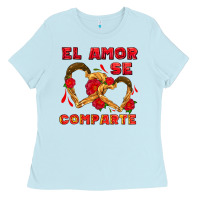 Baby Blue el amor se comparte with churros Ladies Tee - AdoDesignShop