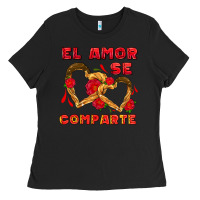 Black el amor se comparte with churros Ladies Tee - AdoDesignShop